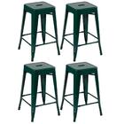 Kit - 4 X Banquetas Médias Iron Tolix - 61 Cm - Verde Escuro