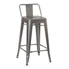 Kit - 4 X Banquetas Médias Iron Tolix Com Encosto - 66 Cm - P