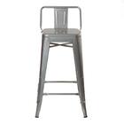 Kit - 4 X Banquetas Médias Iron Tolix Com Encosto - 66 Cm - P