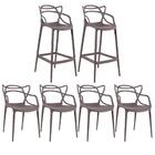 Kit - 4 X Cadeiras + 2 X Banquetas Altas Masters Allegra - Fe