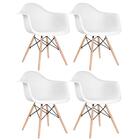 Kit - 4 X Cadeiras Charles Eames Eiffel Daw Com Braços - Base