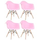 Kit - 4 X Cadeiras Charles Eames Eiffel Daw Com Braços - Base