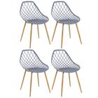 Kit - 4 X Cadeiras Clarice - Cleo - Cinza