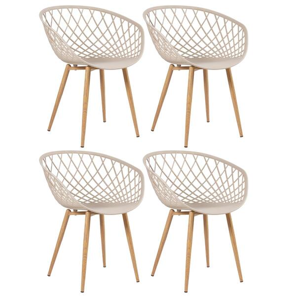 Kit - 4 X Cadeiras Clarice Nest Com Apoio De Braços - Sidera