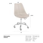 Kit - 4 X Cadeiras De Rodízios Estofadas Tulipa - Office - Es