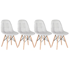 Kit - 4 X Cadeiras Eames Eiffel Botonê - Cinza Claro - Base D