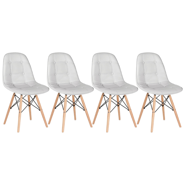 Kit - 4 X Cadeiras Eames Eiffel Botonê - Cinza Claro - Base D