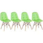 Kit - 4 X Cadeiras Eames Eiffel Botonê - Verde - Base De Made