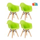 Kit - 4 X Cadeiras Eames Junior Com Apoios De Braços - Infant