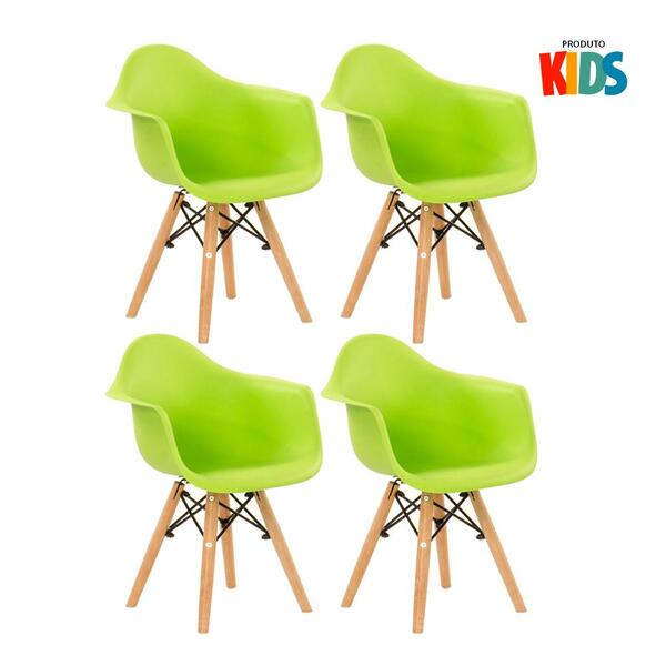 Kit - 4 X Cadeiras Eames Junior Com Apoios De Braços - Infant