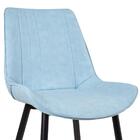 Kit - 4 X Cadeiras Estofadas Chicago - Azul Claro Vintage