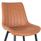 Kit - 4 X Cadeiras Estofadas Chicago - Marrom Caramelo Vintage