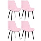 Kit - 4 X Cadeiras Estofadas Chicago - Rosa Claro