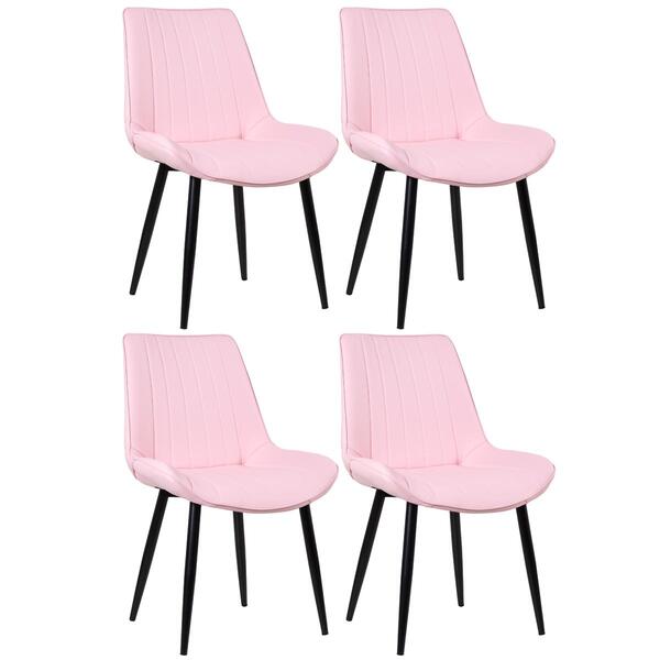 Kit - 4 X Cadeiras Estofadas Chicago - Rosa Claro