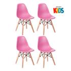 Kit - 4 X Cadeiras Infantil Eames Eiffel Junior - Kids - Rosa