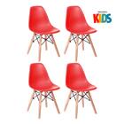 Kit - 4 X Cadeiras Infantil Eames Eiffel Junior - Kids - Verm