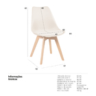 Kit - 4 X Cadeiras Leda - Creme