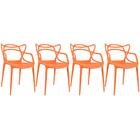 Kit - 4 X Cadeiras Masters Allegra - Laranja