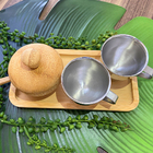 Kit 4 Xícaras Café Expresso Parede Dupla Aço Inox 80ml