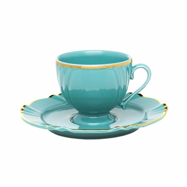 Kit 4 Xícaras Cafézinho Soleil Aurora Oxford® Porcelana Azul