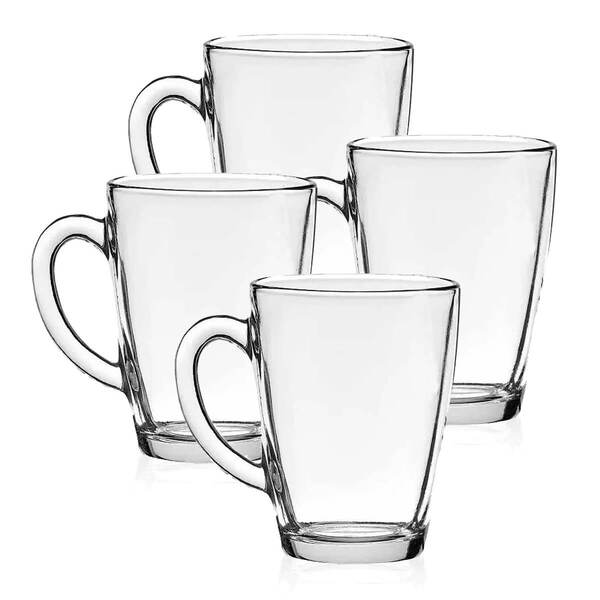 Kit 4 Xícaras De Vidro Lisa 230ml Prince Chá Café