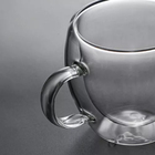 Kit 4 Xícaras Vidro Borossilicato Parede Dupla Coração 80ml