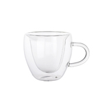 Kit 4 Xícaras Vidro Borossilicato Parede Dupla Coração Chá