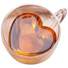 Kit 4 Xícaras Vidro Borossilicato Parede Dupla Coração Chá