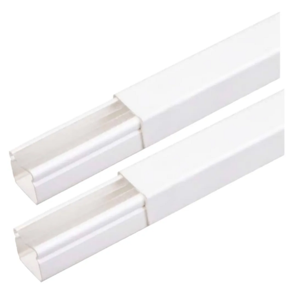 Kit 4mts Canaleta Cabos Fios Fita Dupla Face Branco