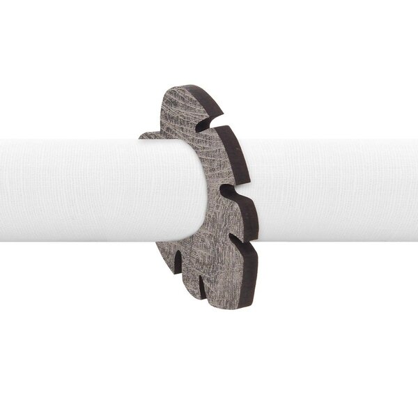 Kit 4pcs Argola De Guardanapo Folha De Adao Artwood Cinza