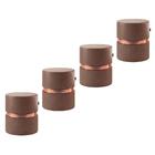 Kit 4 puffs Decorativo Redondo Porto Em Couríssimo - Salaone