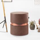 Kit 4 puffs Decorativo Redondo Porto Em Couríssimo - Salaone