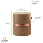 Kit 4 puffs Decorativo Redondo Porto Em Couríssimo - Salaone