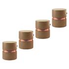 Kit 4 puffs Decorativo Redondo Porto Em Couríssimo - Salaone