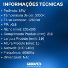 Kit 4un Painel Led Taschibra Embutir Quadrado 18w 3000k