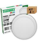 Kit 4un Painel Led Taschibra Sobrepor Redondo 24w 3000k