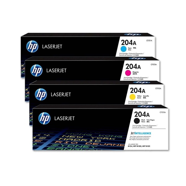 Kit 4x Cores Toner Original Hp 204a M180nw M-180nw B+c+y+m