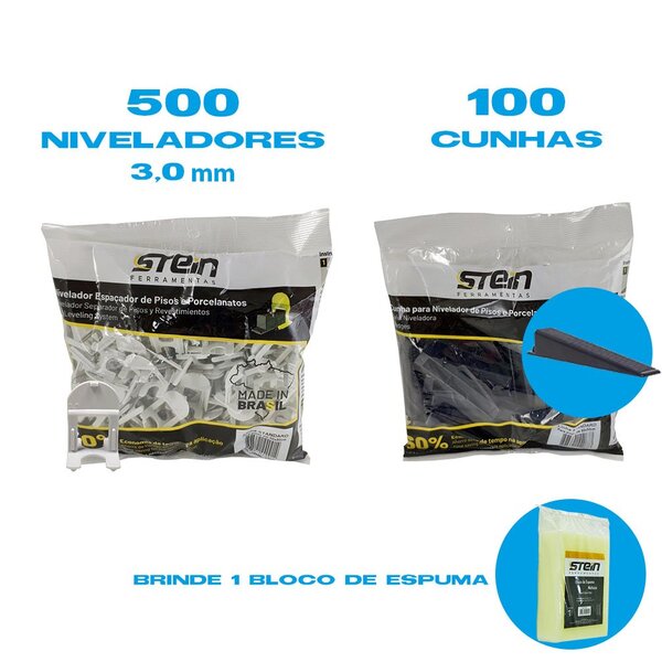 Kit 500 Nivelador + 100 Cunha De Pisos E Porcelanatos 3,0 Mm