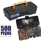 Kit 500 Parafusos Chipboard E Buchas + Maleta Organizadora