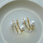 Kit 50 Anéis Guardanapo Pérola Duas Voltas Dourado