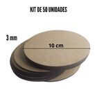 Kit 50 Bolachas 10x10 Mdf Cru Sousplat Base P/copo 3mm