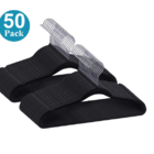 Kit 50 Cabides De Veludo Ultra Fino Antideslizante Preto
