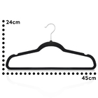 Kit 50 Cabides De Veludo Ultra Fino Antideslizante Preto