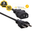 Kit 50 Cabo De Força Novo Padrão 10a 3 Metros