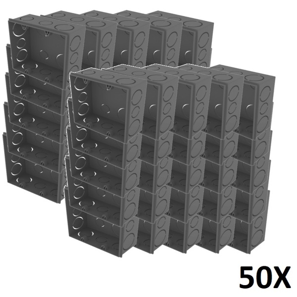 Kit 50 Caixa De Luz 4x4 Embutir Cinza Tuboline