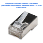Kit 50 Conector Blindado Rj45 Cristal 8p8c Cat6