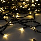 Kit 50 Cordão 100 Led Fixo Branco Morno Fio Verde Blindado 22