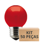 Kit 50 Lâmpadas Incandescente Bolinha Colorida 15w E27 Taschi
