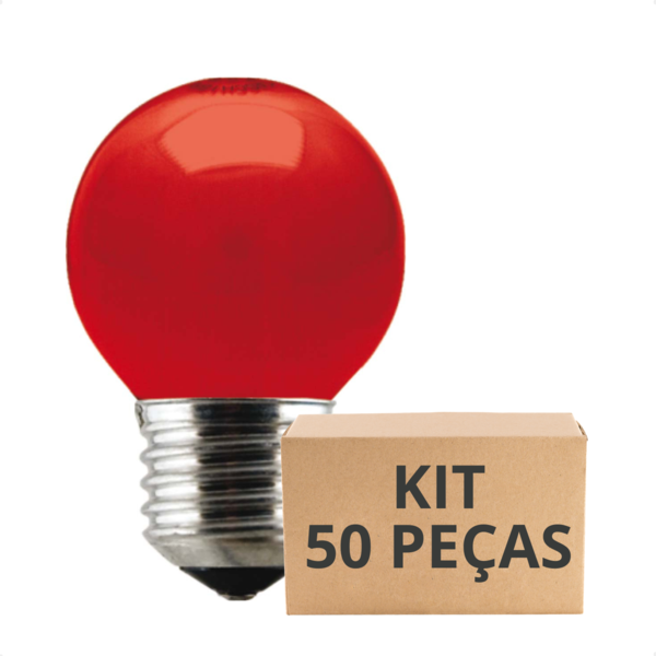 Kit 50 Lâmpadas Incandescente Bolinha Colorida 15w E27 Taschi