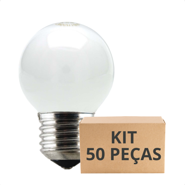 Kit 50 Lâmpadas Incandescente Bolinha Colorida 15w E27 Taschi